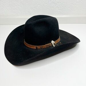STETSON 4X Felt Hat Buffalo Collection Black Bone Embellished Cowboy Hat